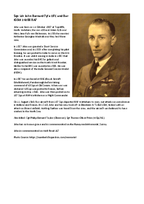 A preview of a PDF biography for Fyfe, John Bernard